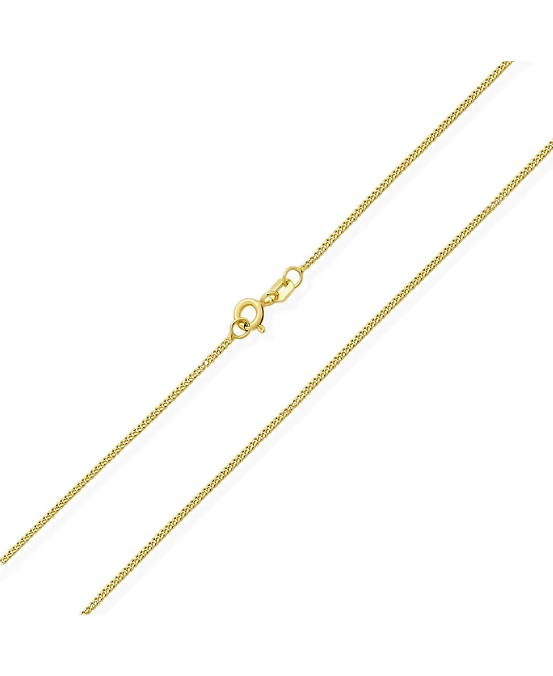 Bling Jewelry Thin 2MM Strong Simple Miami Cuban Curb Chain Necklace Yellow Gold Plated.925 Sterling Silver