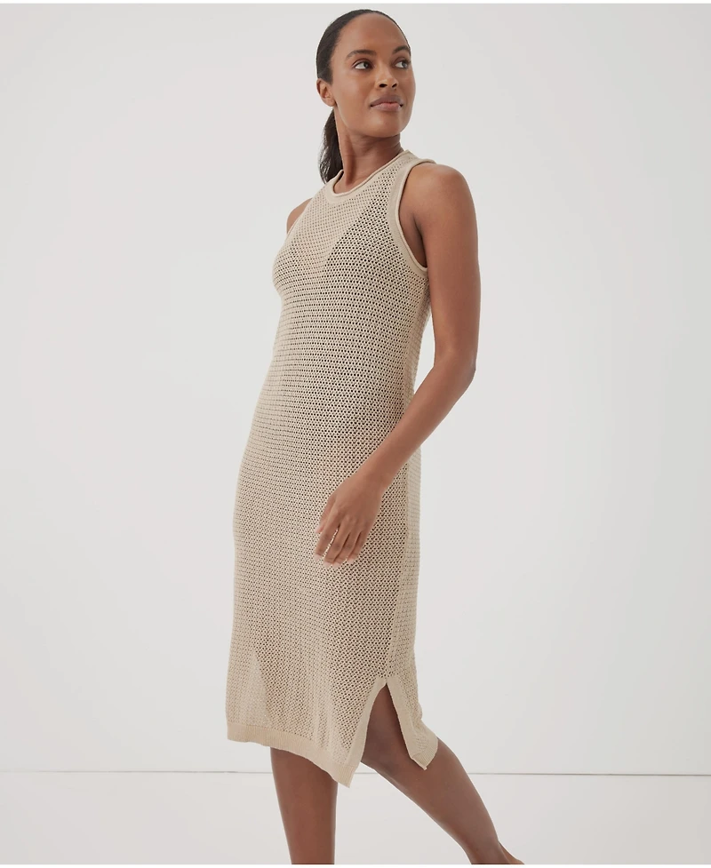Pact Women's Beachside Linen Crochet Cover-Up