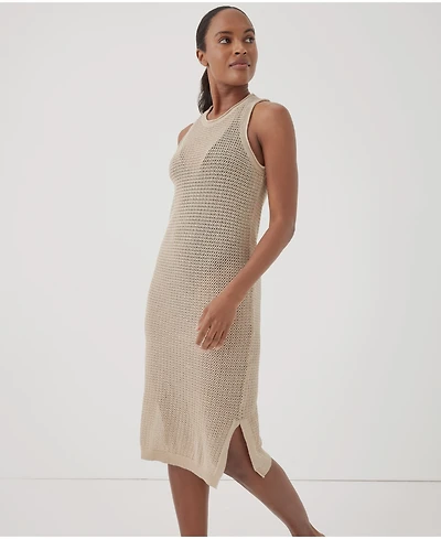 Pact Women's Beachside Linen Crochet Cover-Up