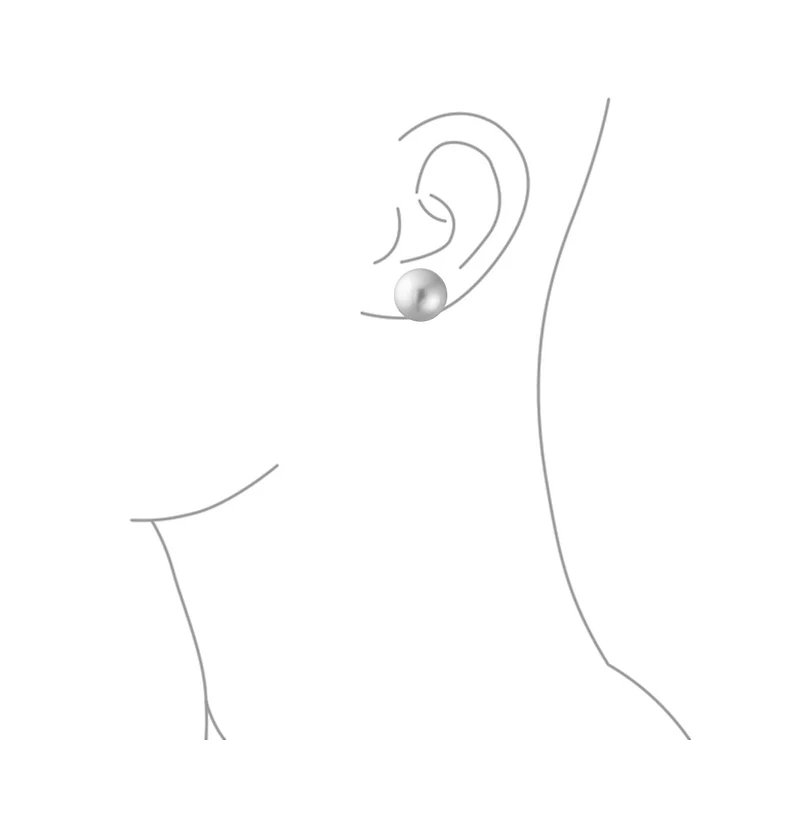 Bling Jewelry Classic Light Grey Simulated Pearl Drop Ball Earrings Sterling Silver