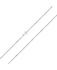 Bling Jewelry Thin Basic Simple 019 Gauge .925 Sterling Silver Box Chain Necklace