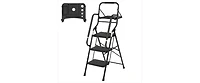 3 Step Ladder Folding Step Stool for Adults with Wide Anti-Slip Pedal, Aluminium Lightweight Foldable Step Ladders