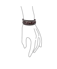 Bling Jewelry Hip Hop Punk Rocker Cuff Bracelet Metal Studded Rivets Wide Woven Leather