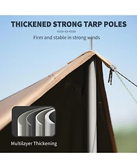 Naturehike Camping Tent Tarp with Poles, Waterproof Pu 18000mm+, Anti-uv UPF2000+ Camping Sun Shelter Rain Fly, Camping Tent Canopy