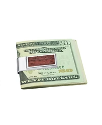 Bling Jewelry Two Tone Koa Wood Inlay Money Clip Card Holder - Stainless Steel