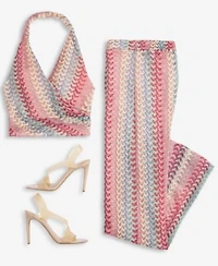 Guess Womens Fearne Knit Halter Top Wide Leg Pants