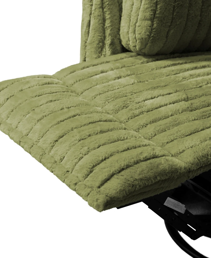 Furniture of America 41" Jorvien Modern Chenille Power Swivel Glider Recliner with Pillows