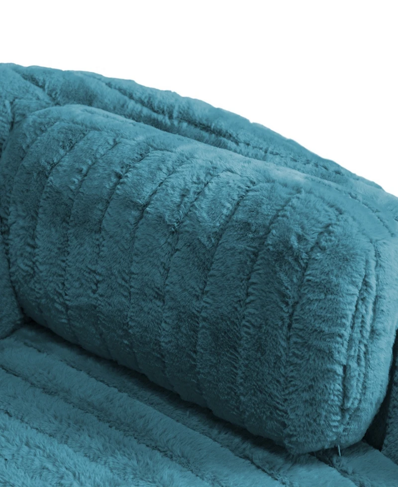 Furniture of America 41" Jorvien Modern Chenille Power Swivel Glider Recliner with Pillows