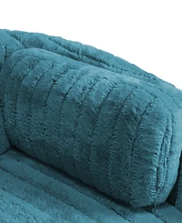 Furniture of America 41" Jorvien Modern Chenille Power Swivel Glider Recliner with Pillows