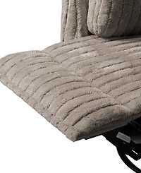 Furniture of America 41" Jorvien Modern Chenille Power Swivel Glider Recliner with Pillows