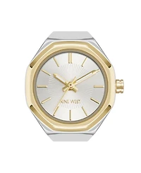 Nine West Women's Quartz Contemporary Two-Tone Metal Alloy Ring Watch, 23mm