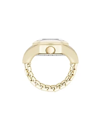 Nine West Women's Quartz Iconic Tan and Gold-Tone Metal Alloy Ring Watch, 22mm