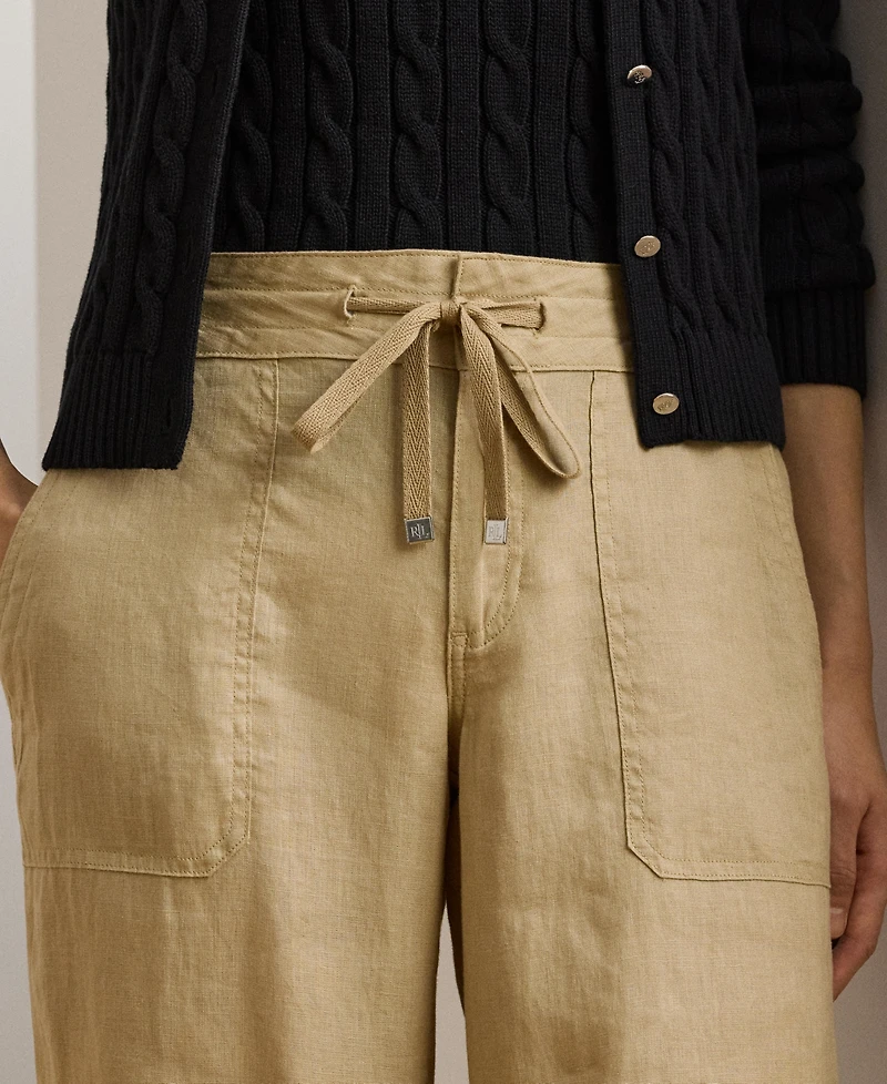 Lauren Ralph Wide-Leg 100% Linen Pants