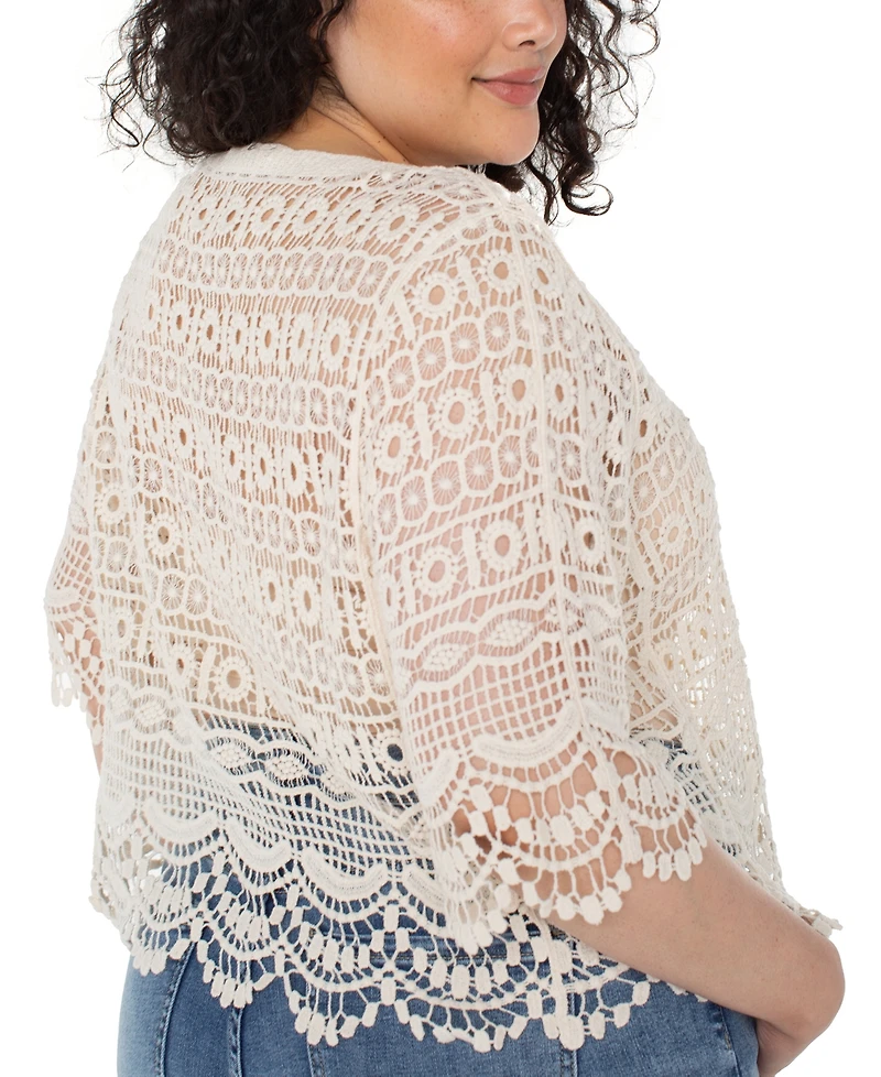 Liverpool Los Angeles Plus Size Crochet Lace Bolero