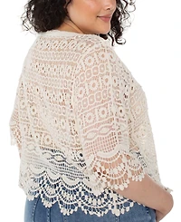 Liverpool Los Angeles Plus Size Crochet Lace Bolero