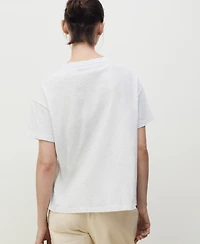 Mango Women's Short-Sleeved Cotton T-Shirt