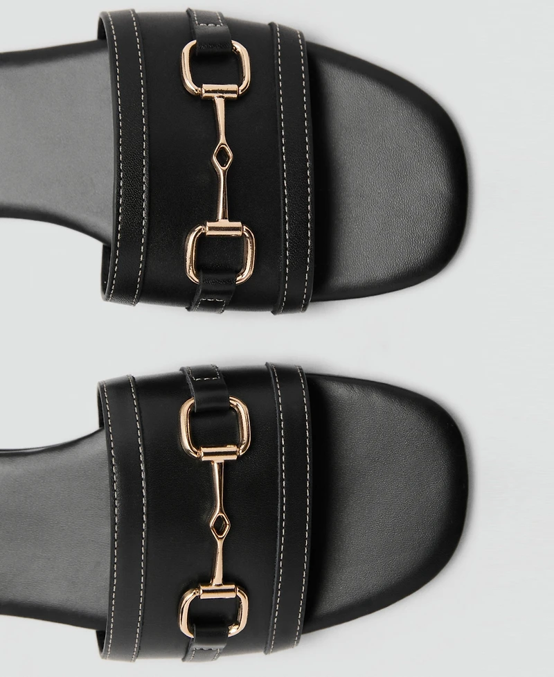 Mango Women's Buckle Leather Sandals