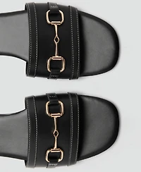 Mango Women's Buckle Leather Sandals