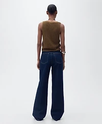 Mango Women's Buttoned Chunky Knit Sweater Vest