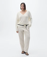 Mango Women's V-Neck Knit Sweater