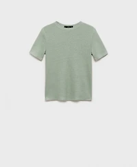 Mango Women's Short-Sleeved Linen T-Shirt