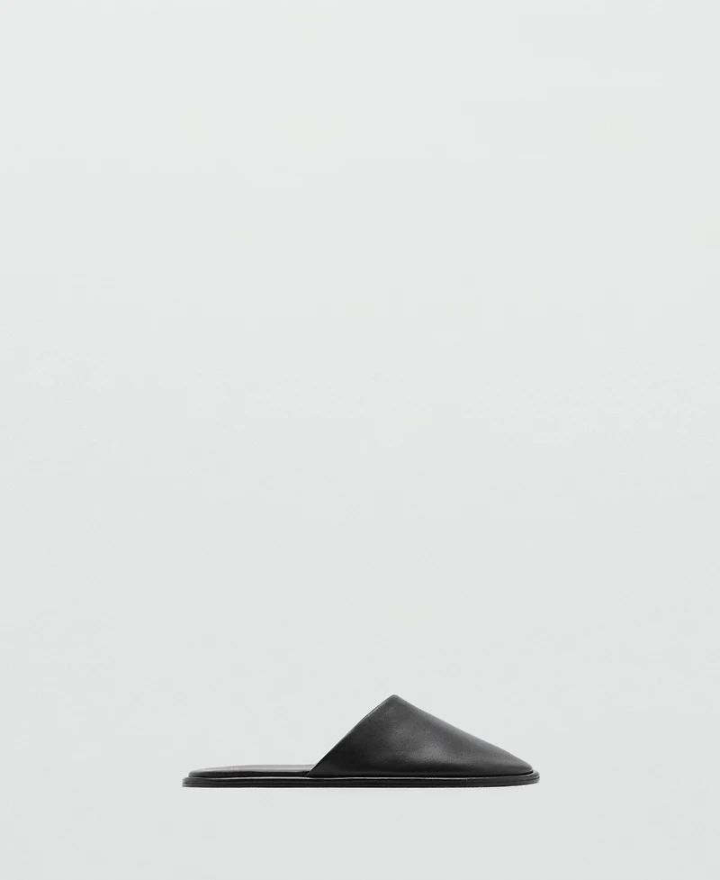 Mango Women's Backless Leather Shoes