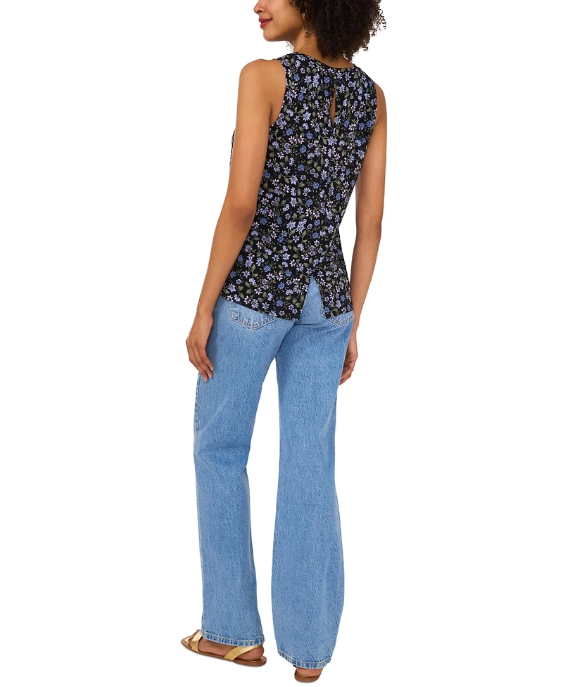 Vince Camuto Women's Printed Keyhole-Back Top