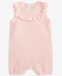 First Impressions Baby Girls Pointelle Cotton Ruffled Romper, Exclusively at Macy's