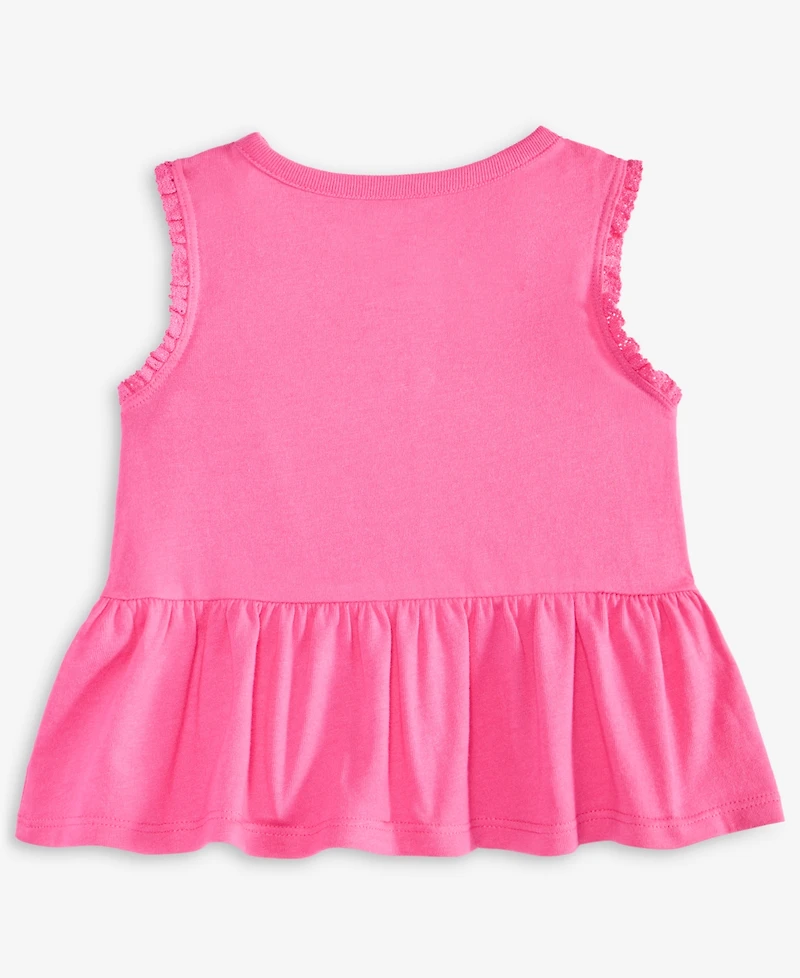 First Impressions Baby Girls Solid Rib Ruffled Tank Top, Exclusively at Macy's