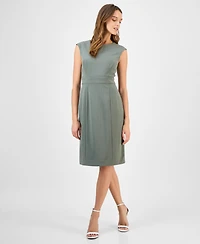 Kasper Women's Crewneck Sleeveless Sheath Dress, Regular & Petite