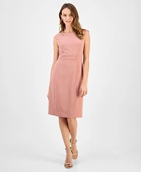 Kasper Women's Crewneck Sleeveless Sheath Dress, Regular & Petite