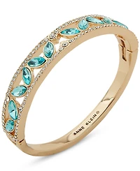 Anne Klein Gold-Tone Pave & Stone Bangle Bracelet
