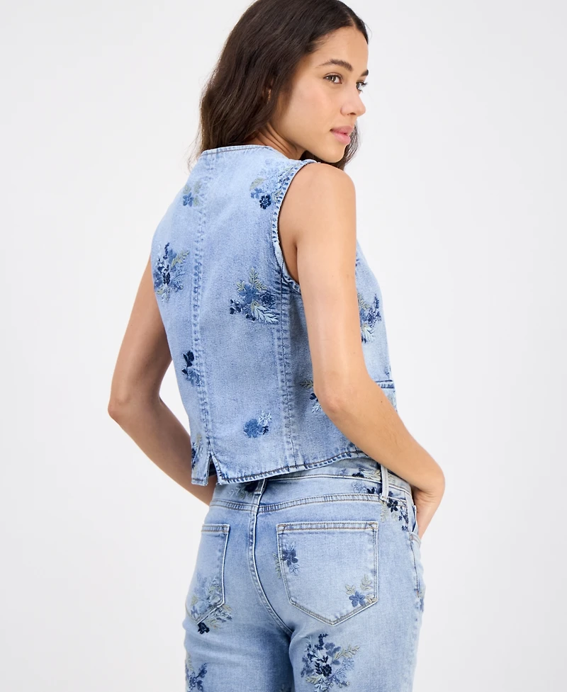 Driftwood Women's Summer Blues Button-Front Vest