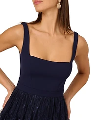 Adrianna Women's Crepe and Lace Midi Dress