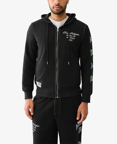 True Religion Men's Reverse Terry Zip Up Hoodie