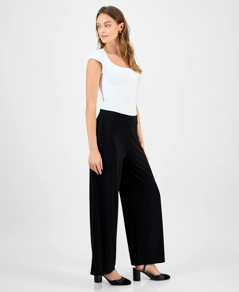 Kasper Women's Mid-Rise Wide-Leg Pull-On Pants