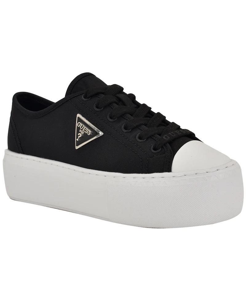 Guess Women's Joezi Triangle Logo Platform Lace-Up Sneakers
