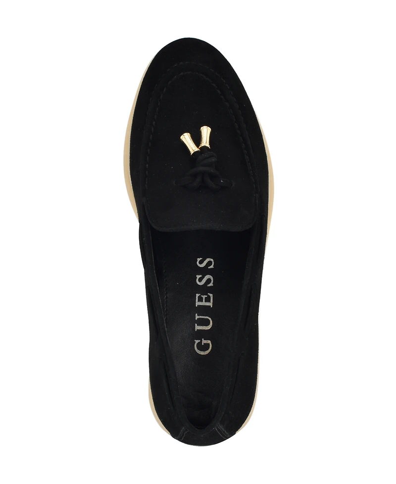 Guess Women's Aryana Interlaced Suede Slip-On Boat Loafers