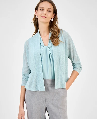 Kasper Women's Long Sleeve Sheer Cardigan