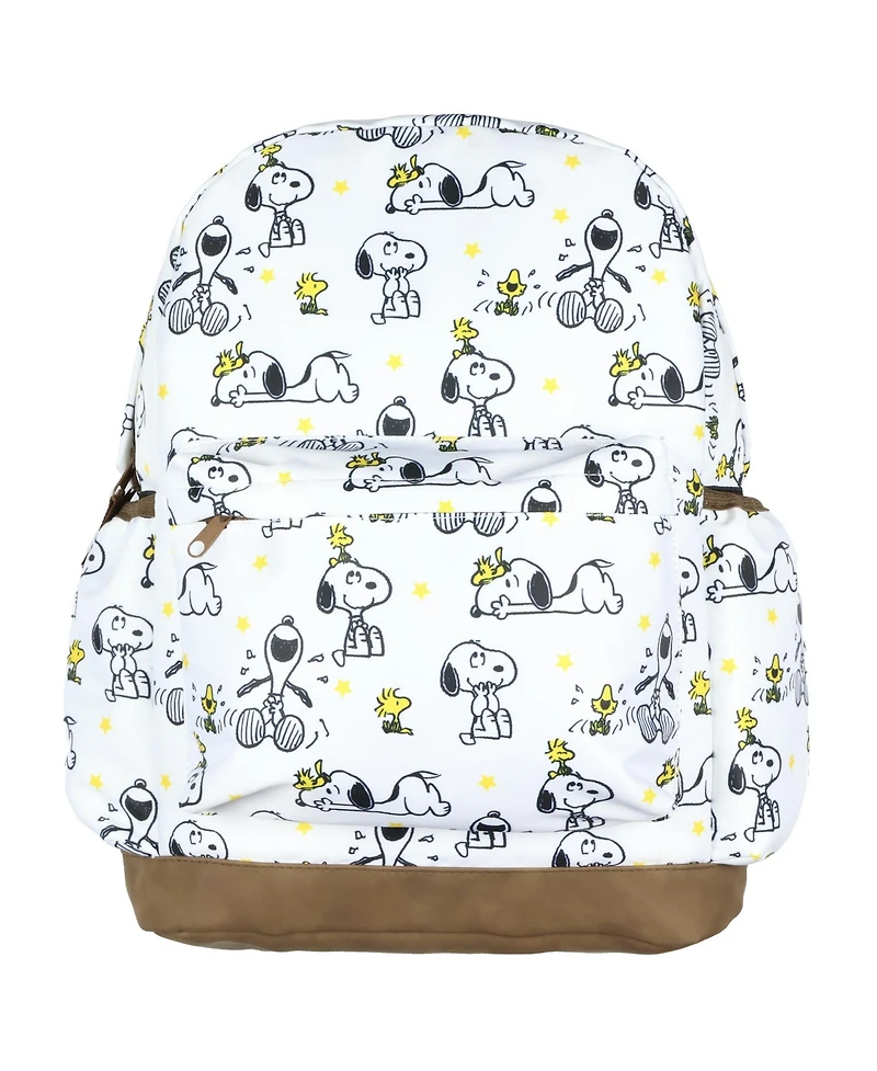 Peanuts Backpack Snoopy and Woodstock All-Over Tossed Print School Book Bag