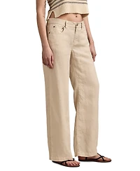 Lucky Brand Women's Linen Baggy Wide-Leg Pants