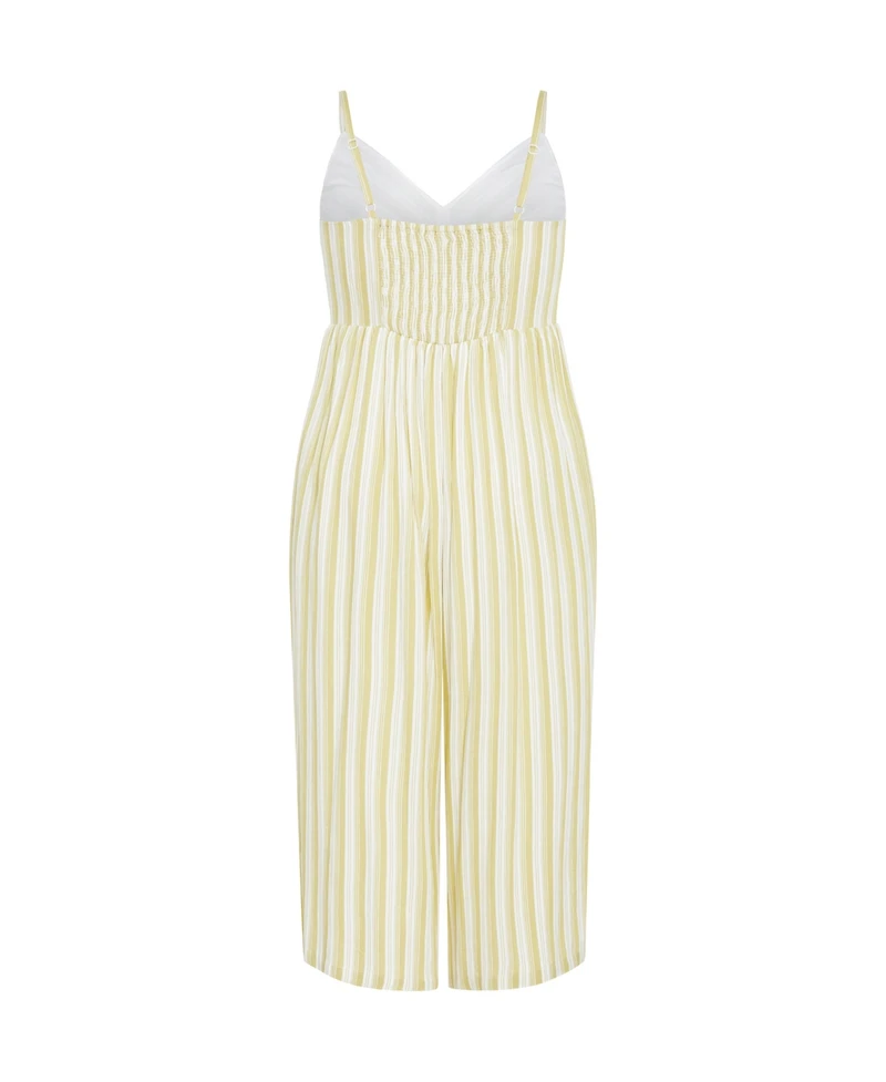 City Chic Plus Lara Stripe Jumpsuit