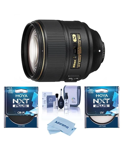 Nikon Nikon Af-s Nikkor 105mm f/1.4E Edif Telephoto Lens- Bundle with Hoya Nxt Plus 82mm 10-Layer Hmc Uv Filter, Hoya 82mm Nxt Circular Polarizer Filt