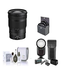 Nikon Nikkor Z 24-120mm f/4 S Lens, Bundle with Flashpoint Zoom Li-on X R2 Ttl On-Camera Round Flash Speedlight, 77mm Filter Kit, Cleaning Kit