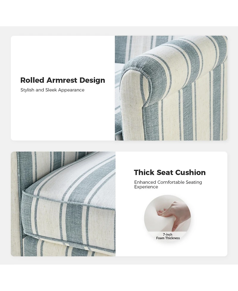Transitional Swivel Chair with Roll Armrest