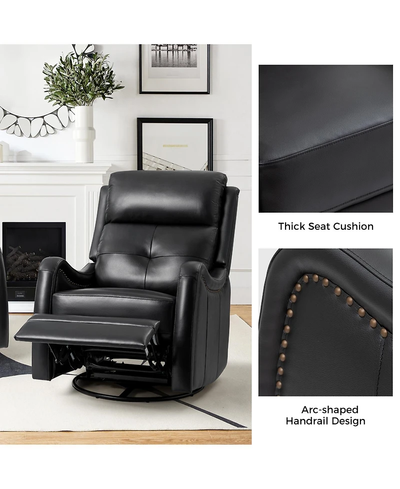 Susana Genuine Leather Swivel Rocker Recliner