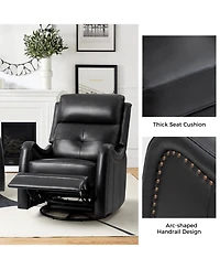Susana Genuine Leather Swivel Rocker Recliner