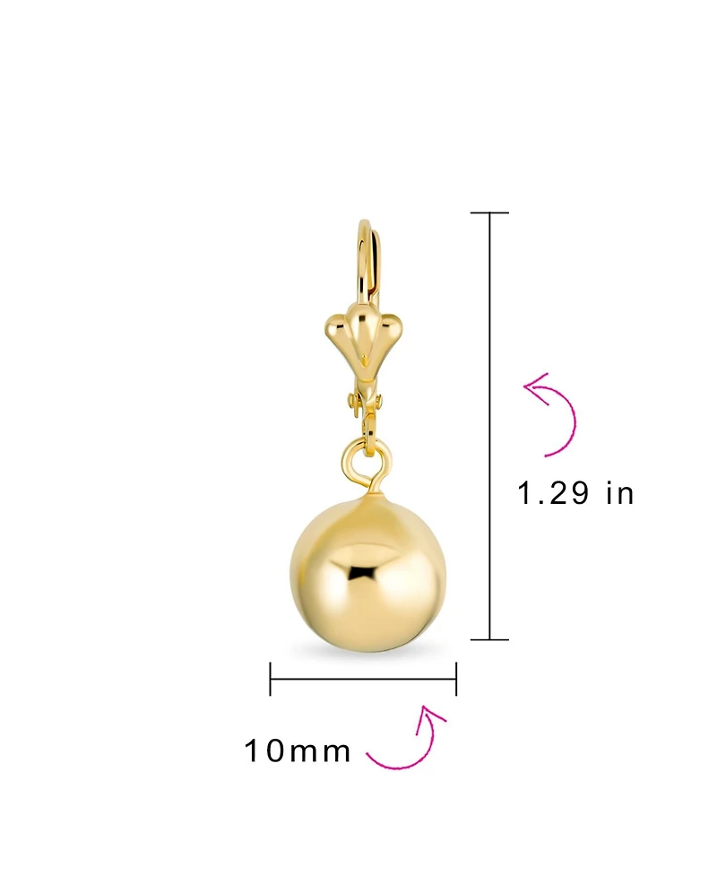 Bling Jewelry Set of Two Classic Round Drop Ball Earrings 18K Gold Plated 8 & 10 Mm