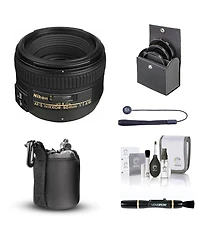 Nikon 50mm f/1.4G Af-s Nikkor Lens, Bundle with ProOptic 58mm Filter Kit, Lens Case, Lens Cleaner, Cleaning Kit, Lens Cap Tether