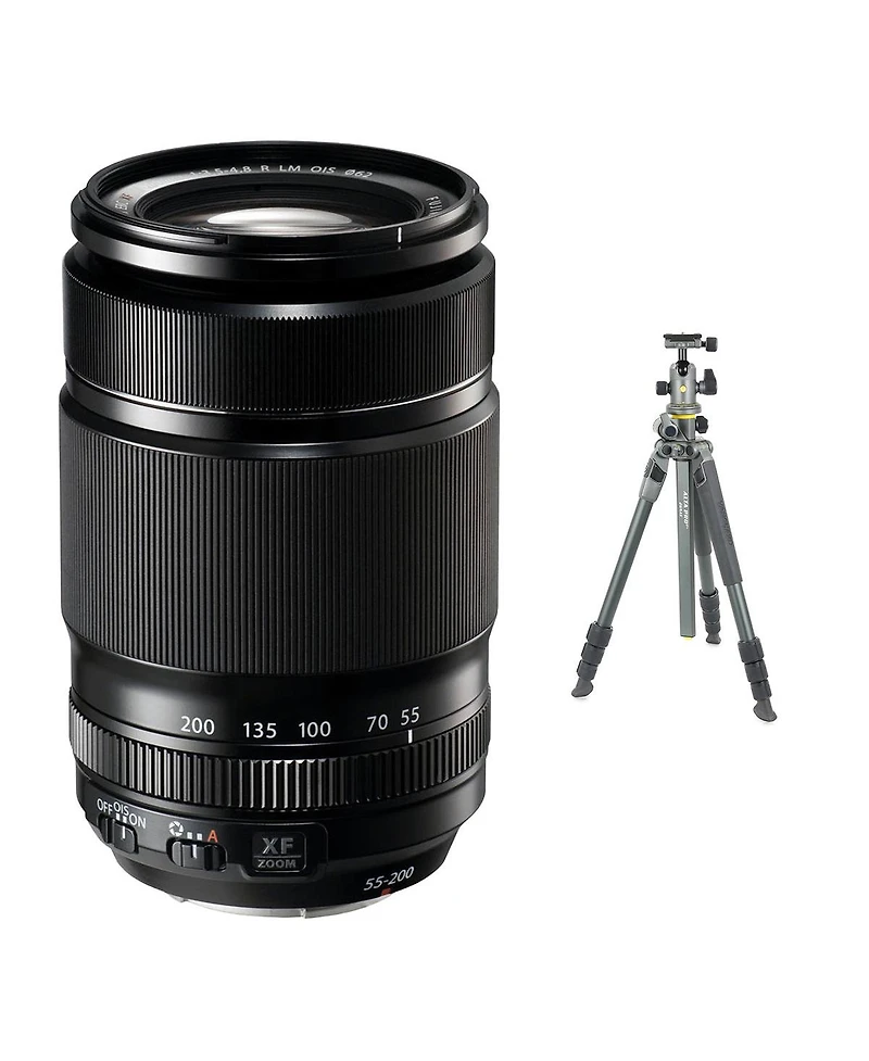 Fujifilm Xf 55-200mm f/3.5-4.8 R Lm Ois Lens, Bundle with Vanguard Alta Pro 2+ 263AB100 3-Section Aluminum Tripod